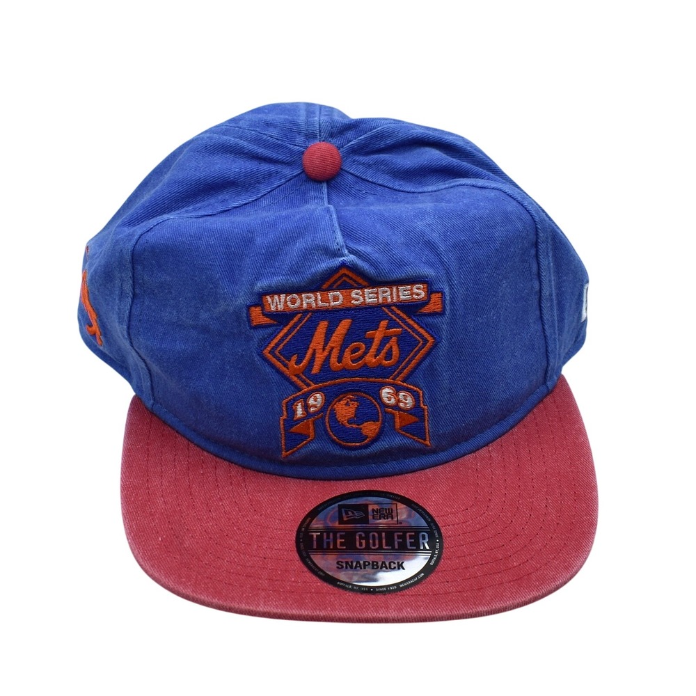 New Era The Golfer New York Mets 1969 World Series Snapback Hat Cap Blue Red NWT